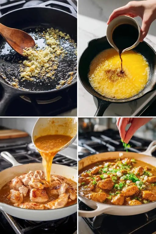 Healthy Orange Chicken Recipe That’s Better Than Takeout 4 Step-by-step collage of cooking healthy orange chicken