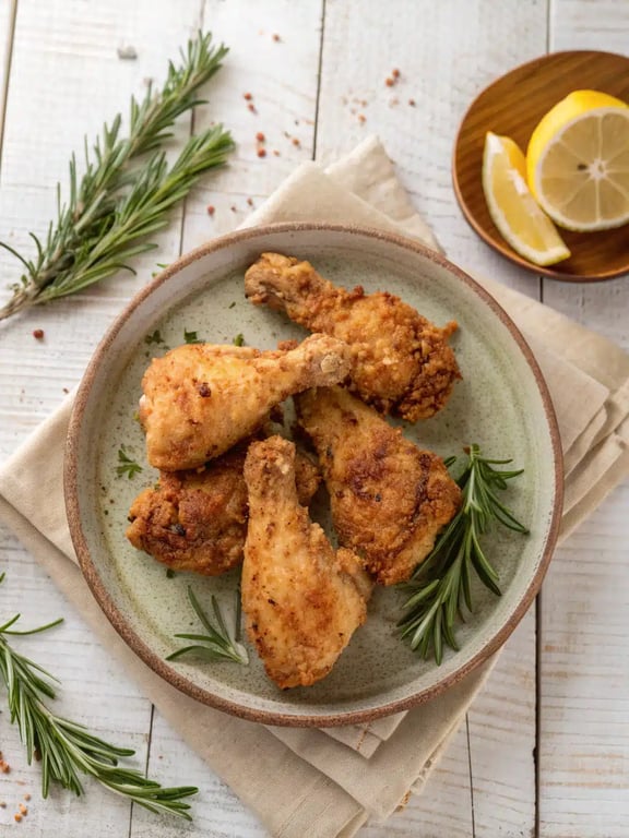 Obtenez des cuisses de poulet parfaitement croustillantes et juteuses à la friteuse à air grâce à un savoureux mélange d'épices. Un dîner facile et sain, prêt en moins de 30 minutes pour un soir de semaine.