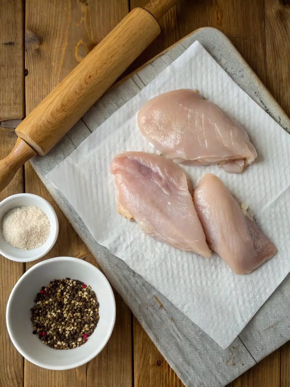 Step 2 for air fryer chicken breast — process in progress