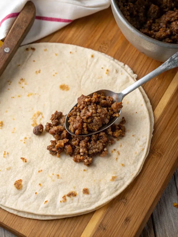 Step 4 for air fryer chimichangas — texture check