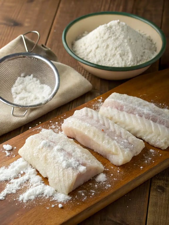 Step 4 for air fryer cod — texture check