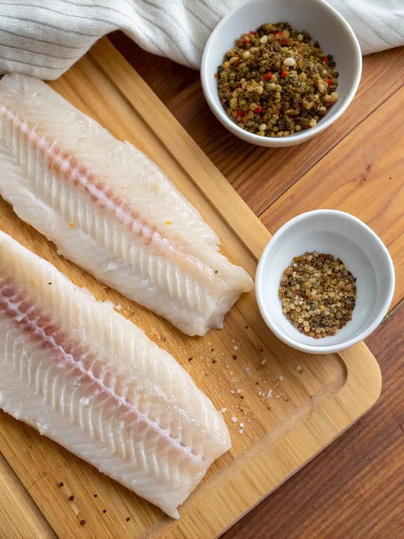 Step 2 for air fryer cod — mixing the spice paste in a bowl