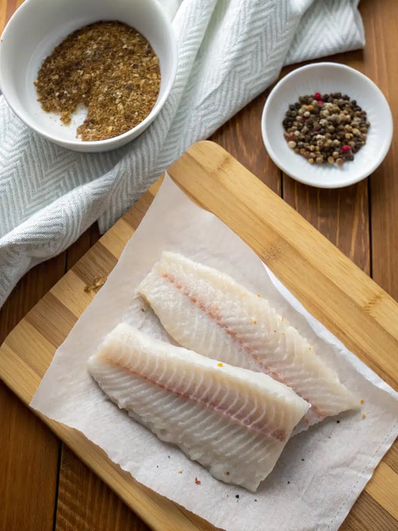 Step 2 for air fryer cod recipe — whisking the spice paste in a bowl