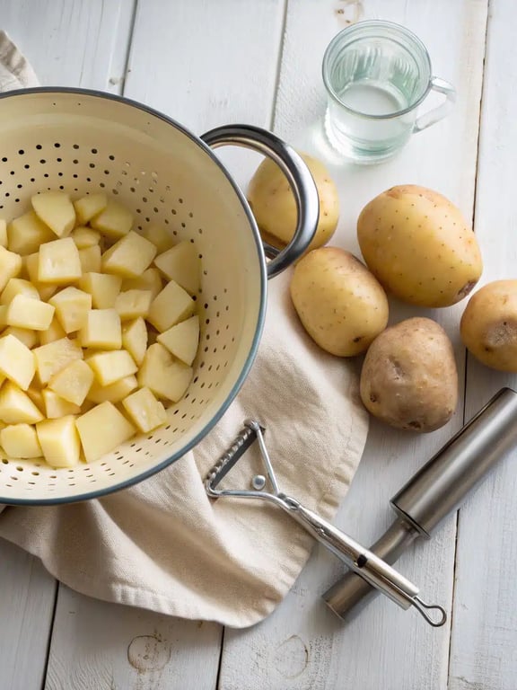 Étape 2 pour les boulettes de pommes de terre à la friteuse à air — processus en cours