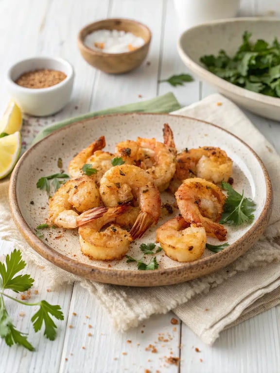 Crevettes à la friteuse à air pour un réconfort simple et riche en protéines