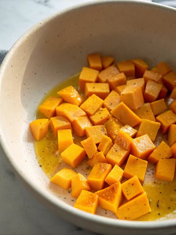 Step 2 for air fryer squash — process in progress