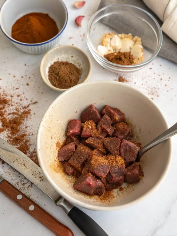 Step 4 for air fryer steak bites — texture check