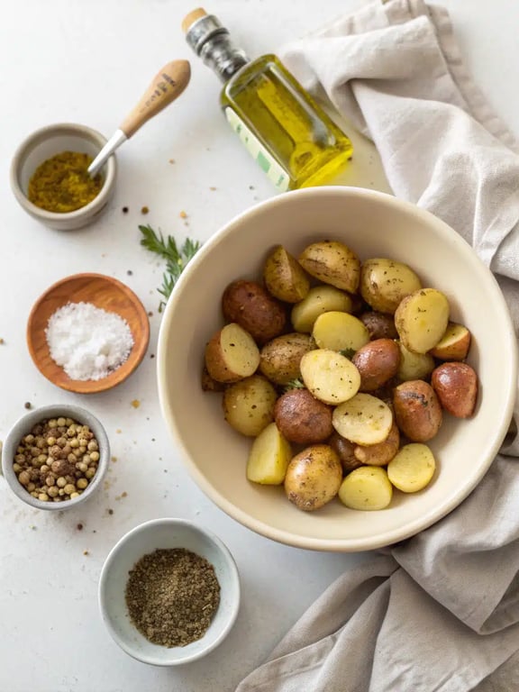 Step 2 for healthy air fryer sides — process in progress