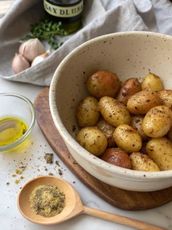 Step 4 for healthy air fryer sides — texture check
