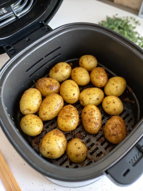 Final step for healthy air fryer sides — plated and ready