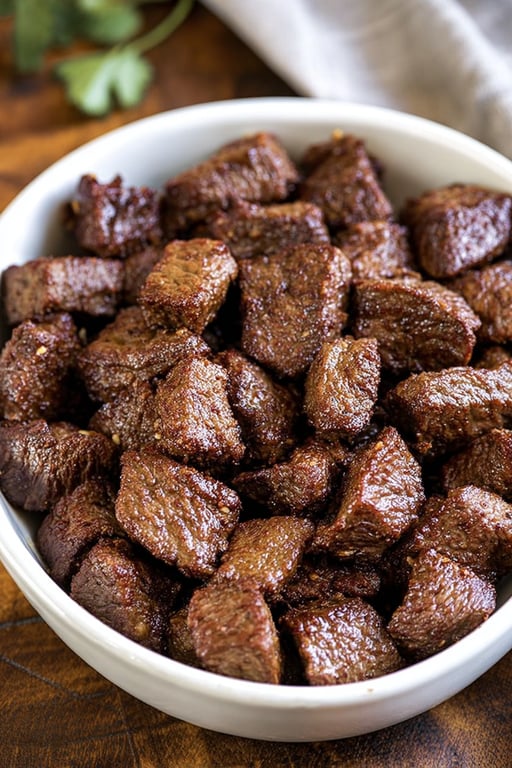 Air Fryer Juicy Steak Bites: 5 Ingredients