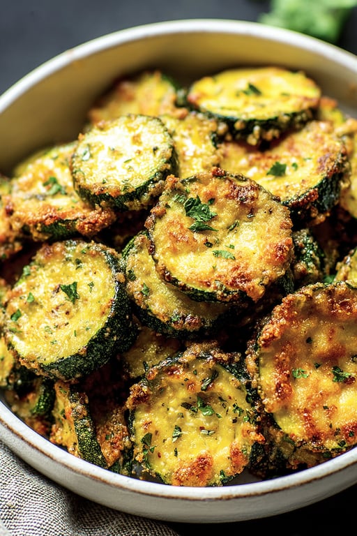 Air Fryer Zucchini Parmesan Cheese: 172 Calories a Serving