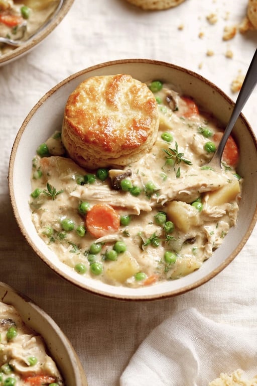 Crustless Chicken Pot Pie Soup: 309 Calories a Serving