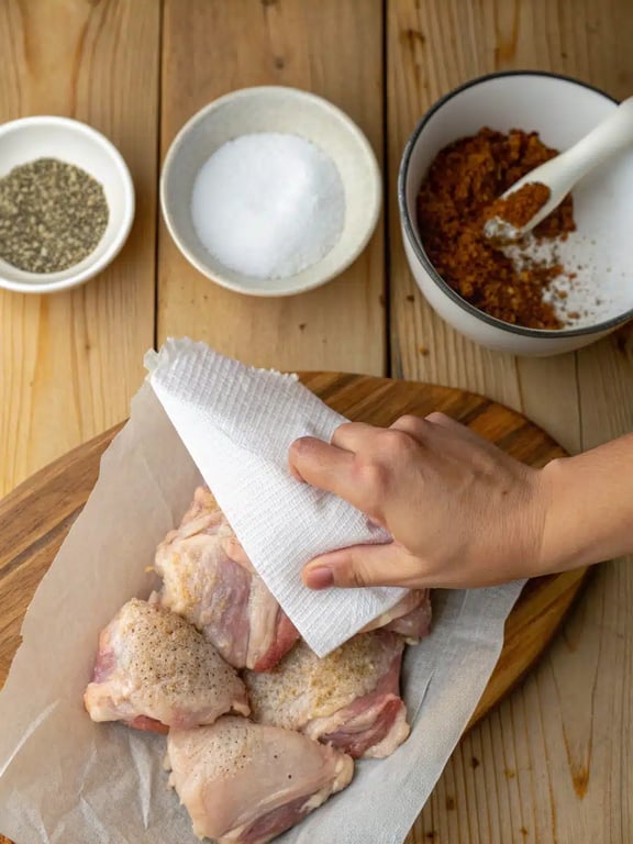 Step 2 for chicken carnitas recipe — process in progress