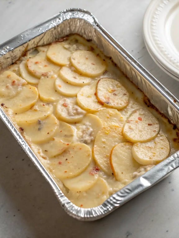Final step for cowboy potato casserole — plated and ready