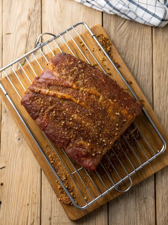 Final step for crispy corned beef — plated and ready