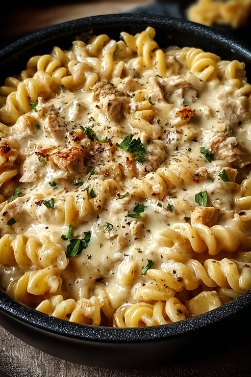 Crockpot Chicken Pasta with Garlic Parmesan (6 Servings)