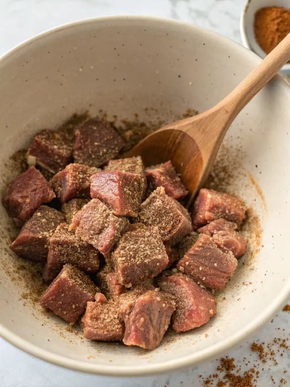 Making the sauce for garlic butter beef bites, melting butter and sautéing minced garlic