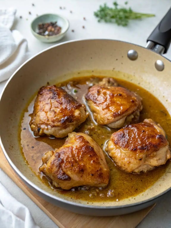 Final step for honey garlic chicken — plated and ready