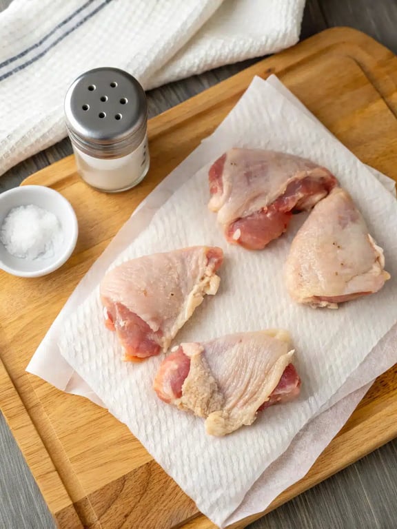 Step 2 for honey garlic chicken — process in progress