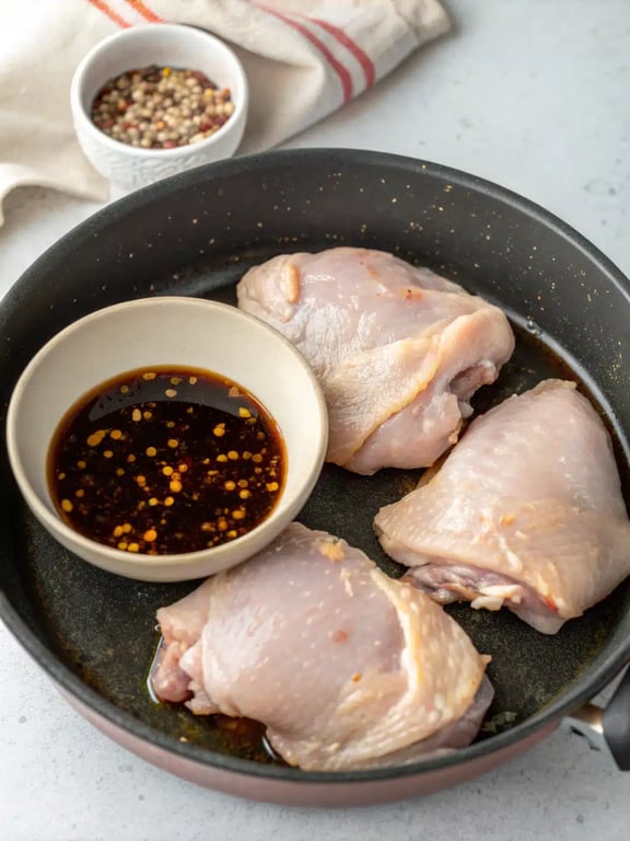 Step 4 for honey garlic chicken — texture check