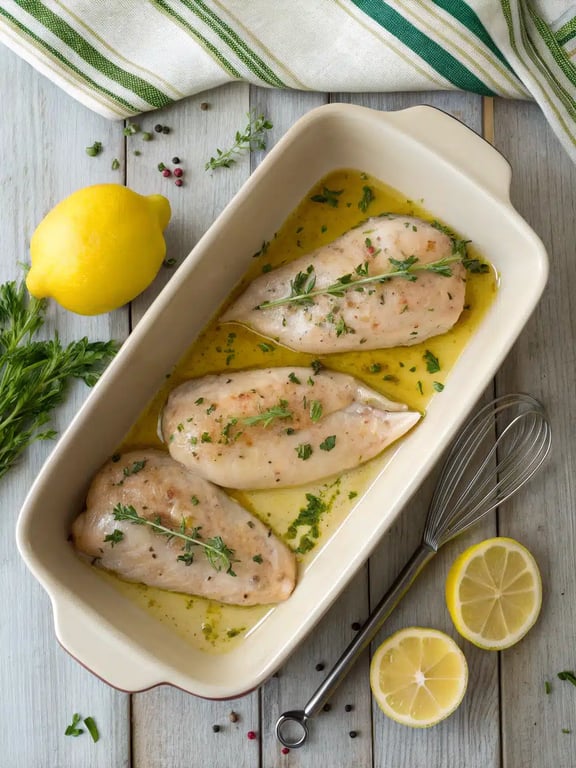 Step 4 for lemon herb chicken — texture check