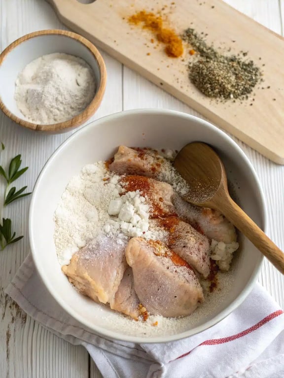 Step 2 for slow cooker casserole — process in progress