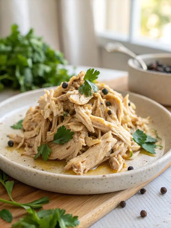 Genius slow cooker shredded chicken for easy batch cooking