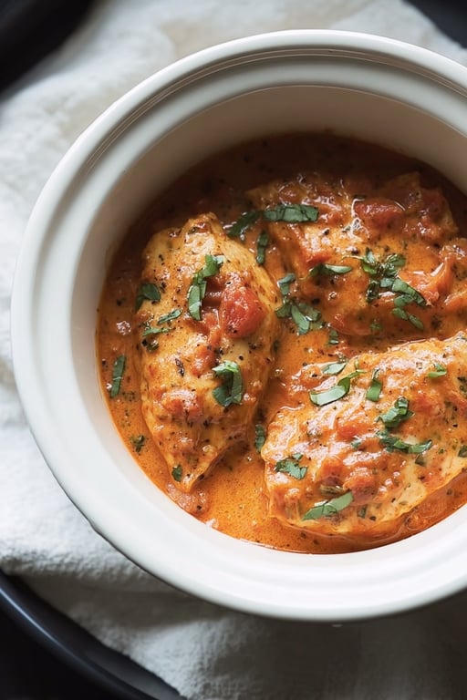 Slow Cooker Tomato Basil Chicken Recipe – Easy and Hearty