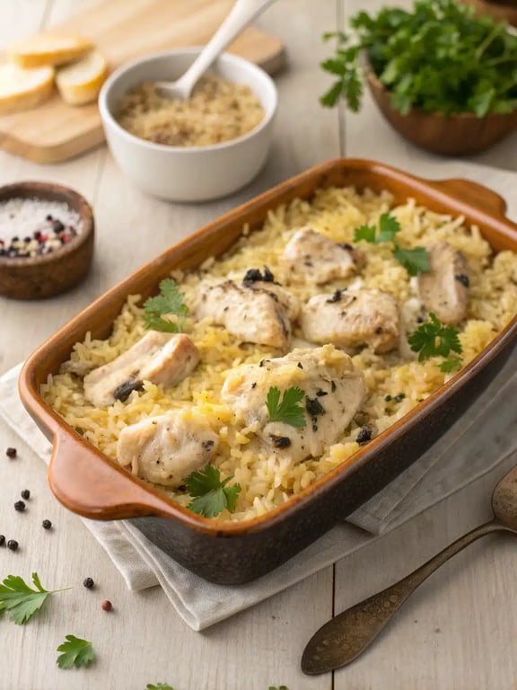 Kycklingrisgryta för snabb familjekomfort