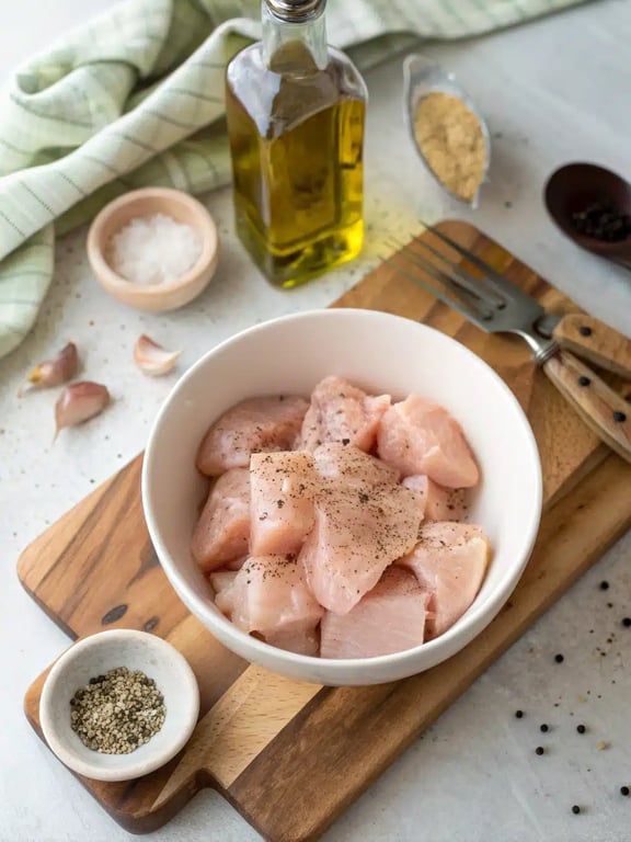 Step 2 for creamy chicken pasta — process in progress