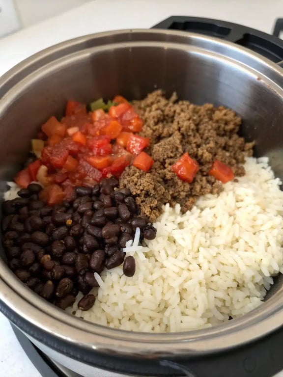 Step 4 for instant pot burrito bowls — texture check