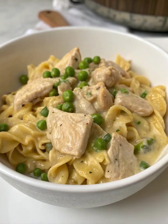 instant pot chicken casserole served in a bowl with a side salad