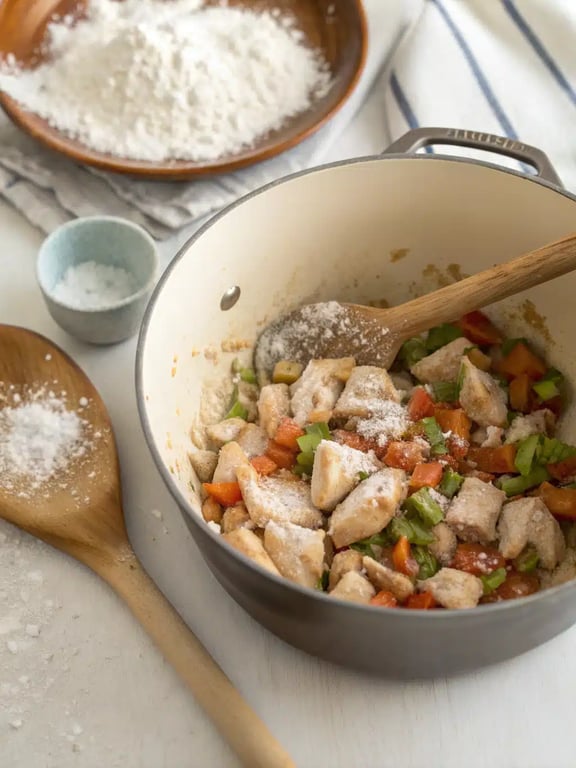 Step 4 for instant pot chicken pot pie — texture check