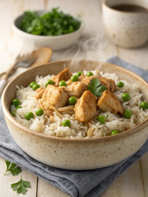 Instant Pot Chicken Rice är en enkel proteinrik måltid