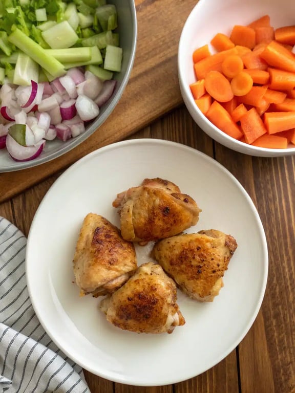 Step 4 for instant pot chicken stew — checking the texture after pressure cooking