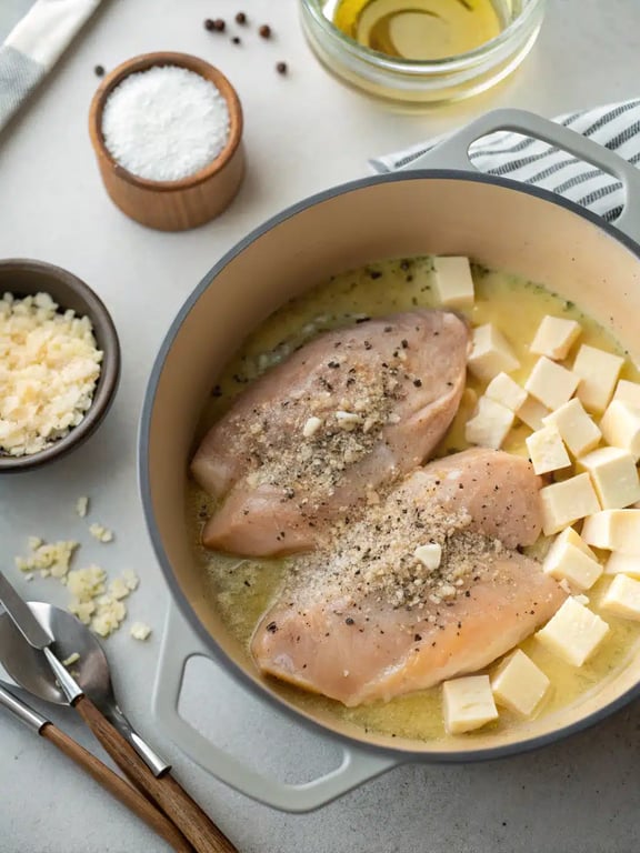 instant pot crack chicken — step 2 Step 2 for instant pot crack chicken — process in progress