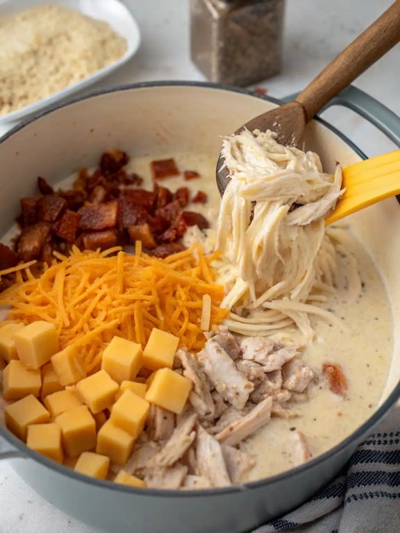 instant pot crack chicken — step 4 Step 4 for instant pot crack chicken — texture check