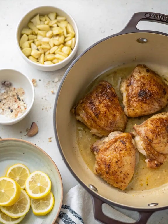 Step 4 for instant pot lemon chicken — texture check