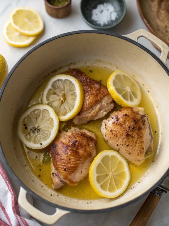 Final step for instant pot lemon chicken — plated and ready