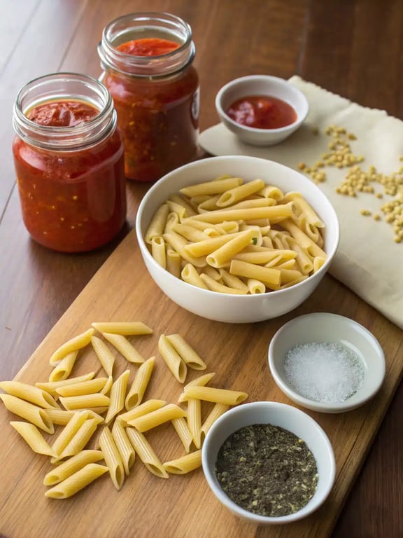 instant pot pasta ingredients instant pot pasta ingredients arranged on the counter