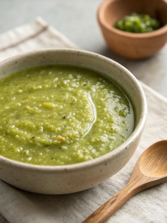 Instant Pot Salsa Verde served in a bowl with chips and lime wedges
