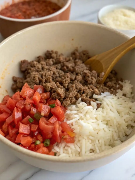 Step 4 for instant pot taco rice — texture check