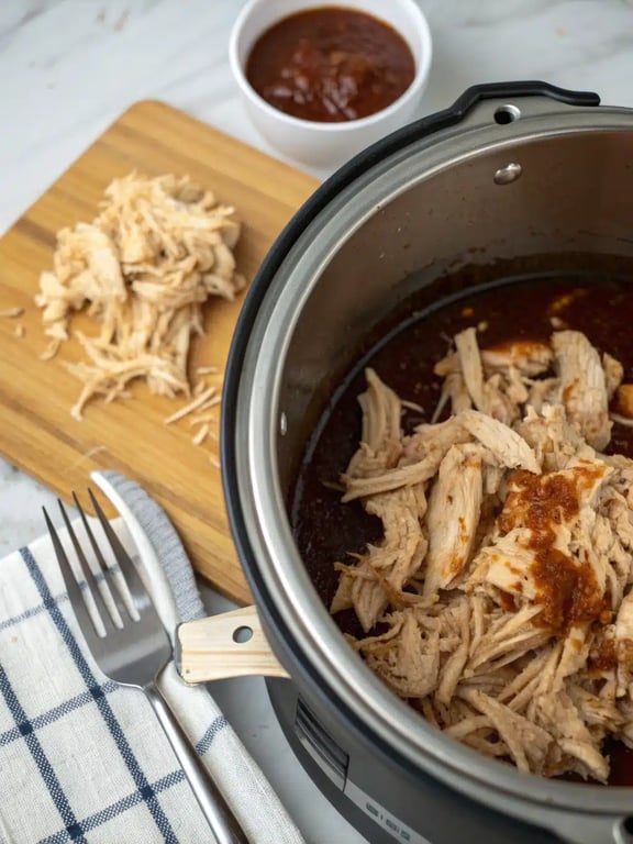 Final step for instant pot thai chicken — plated and ready