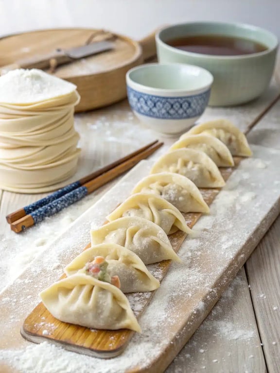 Step 4 for potsticker soup recipe — texture check