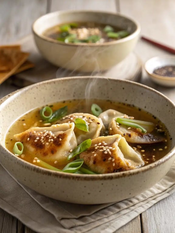 Genialt recept på potstickersoppa för bekvämlighet i förväg