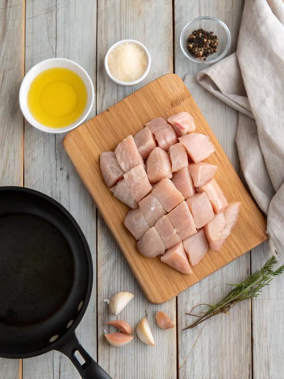Step 2 for Caribbean chicken rice — process in progress