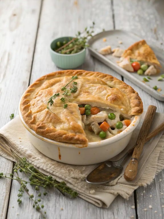 Tourte au poulet avec une croûte rapide sans gluten