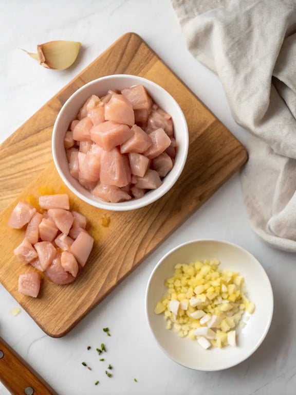 Step 2 for creamy chicken orzo — process in progress