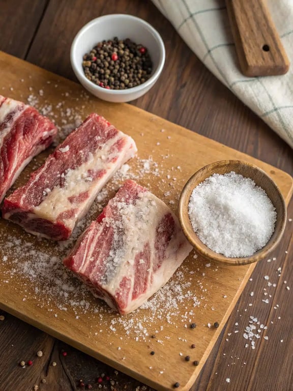 Step 2 for crockpot beef short ribs — process in progress